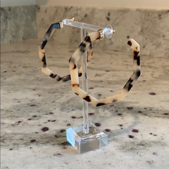 Banana Republic Jewelry - Banana Republic Tort Shell Hexagon Hoops